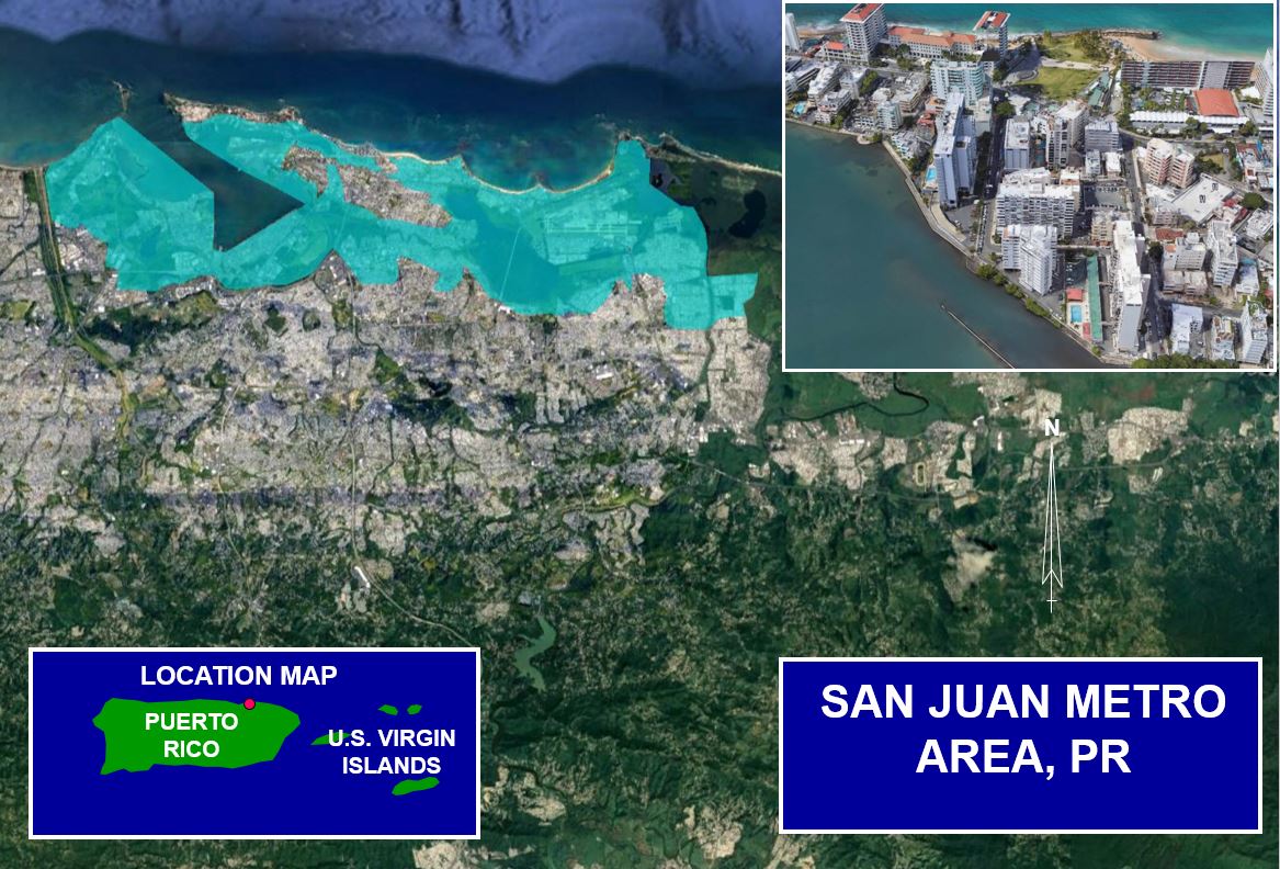 Satellite photo of San Juan metro area